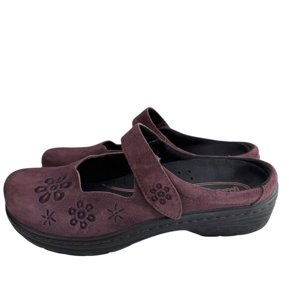 Klogs Footwear Mary Jane Mules Shoes 9 M Purple Suede Quinn Hook & Loop Slip On - Picture 5 of 13